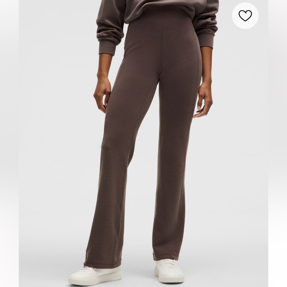 Lululemon Ribbed Softstream Flared Pants - Brown - Regular Length - Size 6